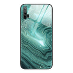 Custodia protettiva per telefono in vetro con motivo in marmo, For Honor 9X, For Honor 10, For Honor 20 Pro
