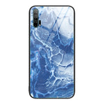 Custodia protettiva per telefono in vetro con motivo in marmo, For Honor 9X, For Honor 10, For Honor 20 Pro