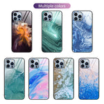 Custodia protettiva per telefono in vetro con motivo in marmo, For iPhone 13 Pro Max, For iPhone 13 Pro, For iPhone 13