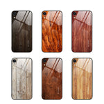 Custodia protettiva in vetro con venature del legno, For iPhone XR, For iPhone XS Max, For iPhone 11 Pro, For iPhone 14 Pro Max