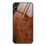 Custodia protettiva in vetro con venature del legno, For iPhone XR, For iPhone XS Max, For iPhone 11 Pro, For iPhone 14 Pro Max