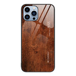Custodia protettiva in vetro con venature del legno, For iPhone XR, For iPhone XS Max, For iPhone 11 Pro, For iPhone 14 Pro Max