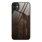 Custodia protettiva in vetro con venature del legno, For iPhone 7 Plus, For iPhone 11, For iPhone 14 Plus, For iPhone 14 Pro