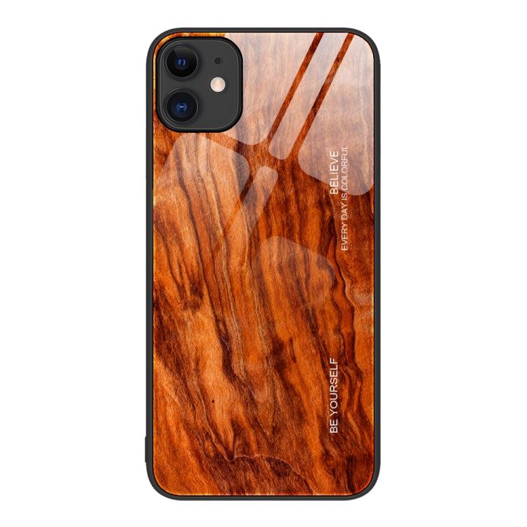 Custodia protettiva in vetro con venature del legno, For iPhone 7 Plus, For iPhone 11, For iPhone 14 Plus, For iPhone 14 Pro