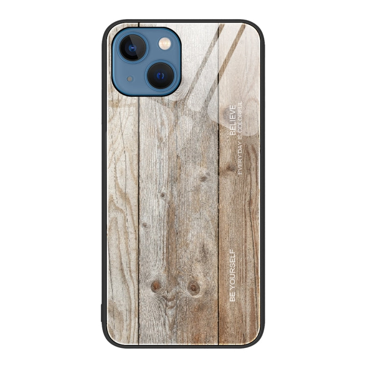 Custodia protettiva in vetro con venature del legno, For iPhone 14