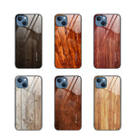 Custodia protettiva in vetro con venature del legno, For iPhone 14