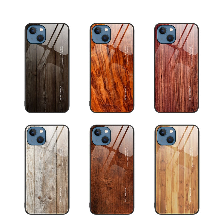 Custodia protettiva in vetro con venature del legno, For iPhone 14