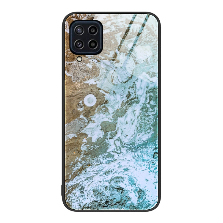 Custodia protettiva per telefono in vetro con motivo in marmo, For Samsung Galaxy M32, For Samsung Galaxy M52 5G, For Samsung Galaxy S21 5G