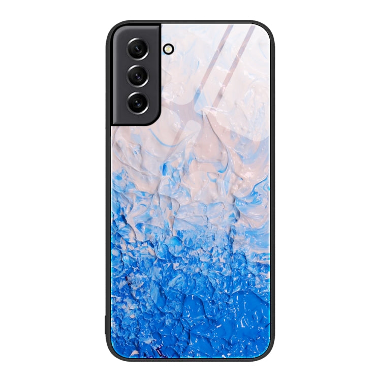 Custodia protettiva per telefono in vetro con motivo in marmo, For Samsung Galaxy M32, For Samsung Galaxy M52 5G, For Samsung Galaxy S21 5G