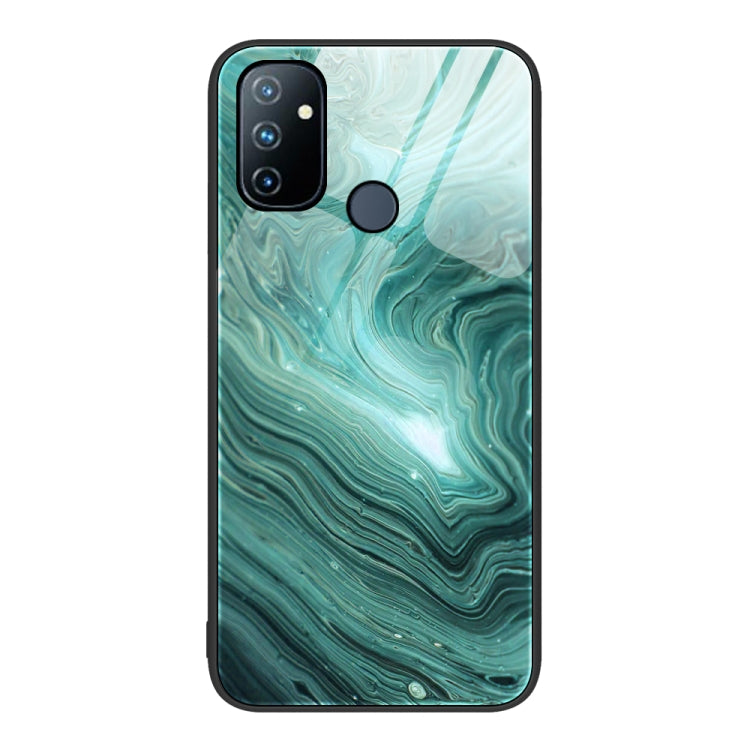Custodia protettiva per telefono in vetro con motivo in marmo, For OnePlus Nord N100, For vivo V15, For vivo V21