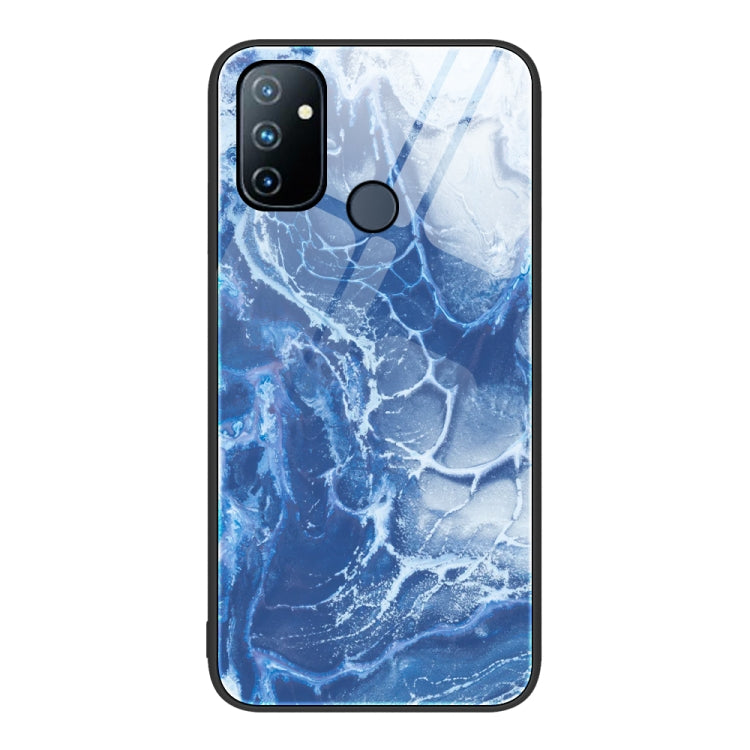 Custodia protettiva per telefono in vetro con motivo in marmo, For OnePlus Nord N100, For vivo V15, For vivo V21