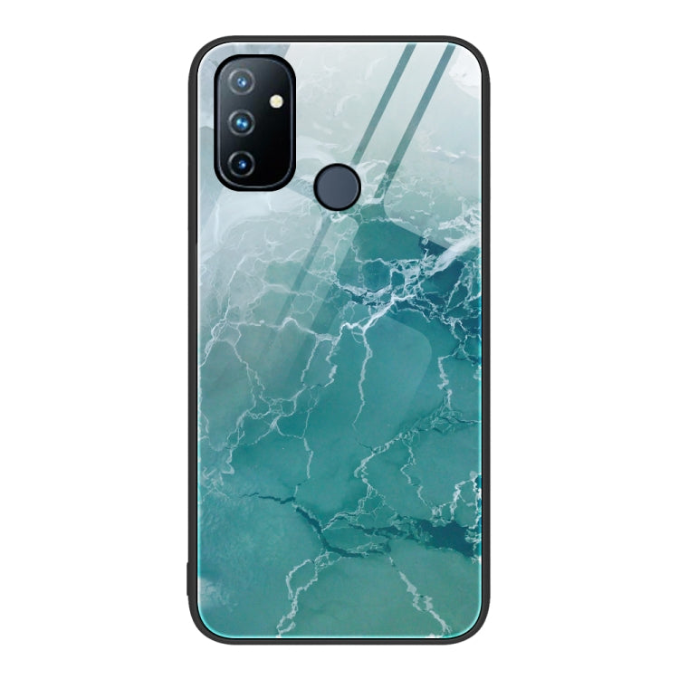 Custodia protettiva per telefono in vetro con motivo in marmo, For OnePlus Nord N100, For vivo V15, For vivo V21