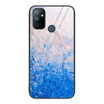 Custodia protettiva per telefono in vetro con motivo in marmo, For OnePlus Nord N100, For vivo V15, For vivo V21