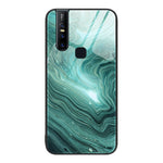 Custodia protettiva per telefono in vetro con motivo in marmo, For OnePlus Nord N100, For vivo V15, For vivo V21