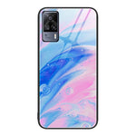 Custodia protettiva per telefono in vetro con motivo in marmo, For vivo S9e