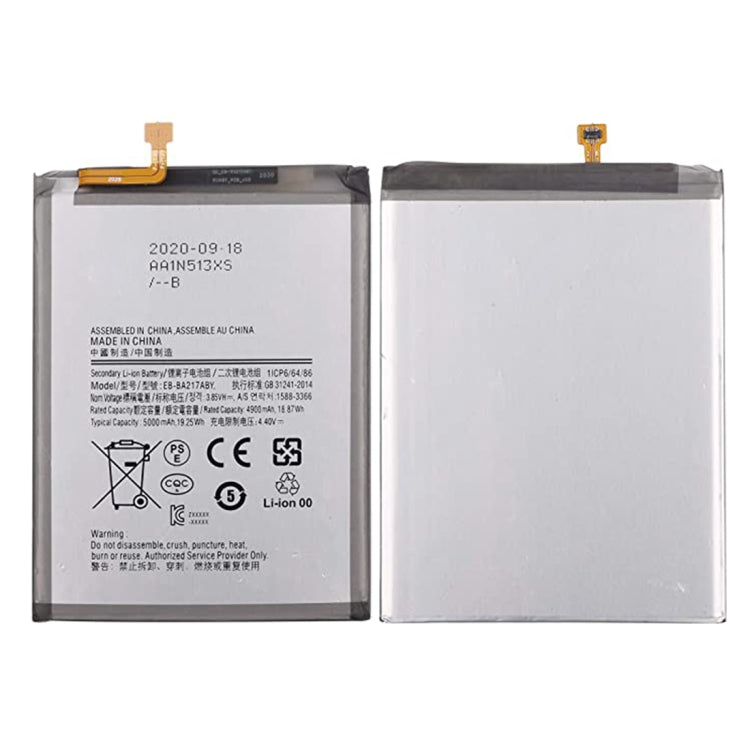 Sostituzione della batteria ai polimeri di litio EB-BA217ABY 5000mAh, For Samsung Galaxy A21s A12 SM-A217F SM-A217M A217DS