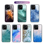 Custodia protettiva per telefono in vetro con motivo in marmo, For Xiaomi Redmi 10C, For Xiaomi Redmi Note 11T Pro, For Xiaomi Redmi K40s
