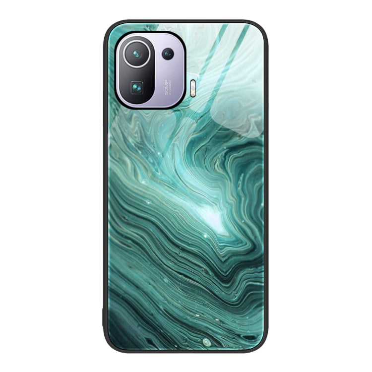 Custodia protettiva per telefono in vetro con motivo in marmo, For Xiaomi Redmi Note 11E, For Xiaomi Mi 11 Pro, For Xiaomi Mi 11 Ultra