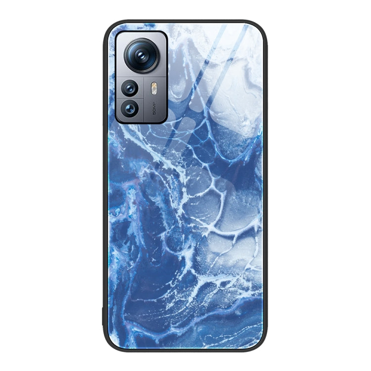 Custodia protettiva per telefono in vetro con motivo in marmo, For Xiaomi 12 Pro, For Xiaomi Poco M4 Pro 5G, For Xiaomi Poco M4 Pro