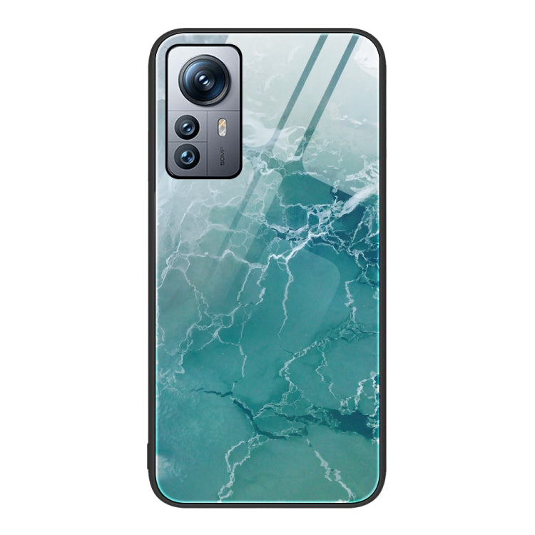 Custodia protettiva per telefono in vetro con motivo in marmo, For Xiaomi 12 Pro, For Xiaomi Poco M4 Pro 5G, For Xiaomi Poco M4 Pro