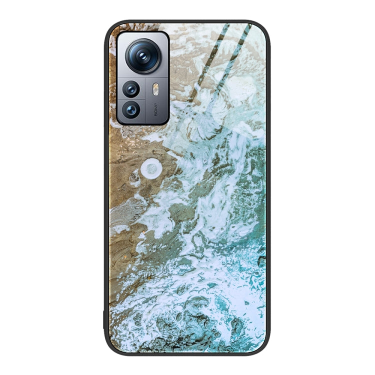 Custodia protettiva per telefono in vetro con motivo in marmo, For Xiaomi 12 Pro, For Xiaomi Poco M4 Pro 5G, For Xiaomi Poco M4 Pro