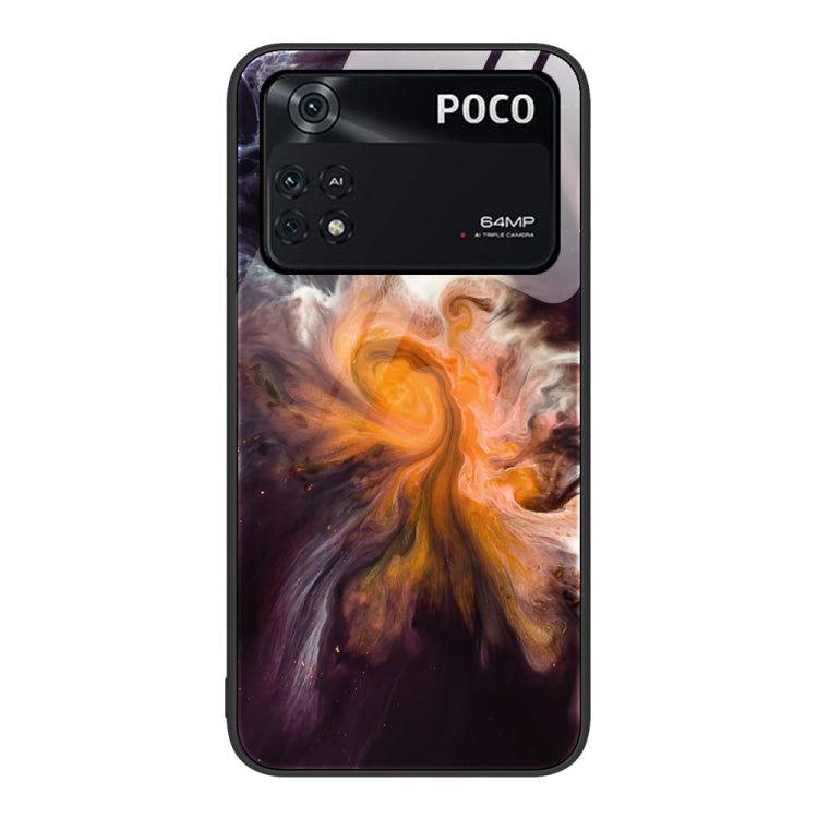 Custodia protettiva per telefono in vetro con motivo in marmo, For Xiaomi 12 Pro, For Xiaomi Poco M4 Pro 5G, For Xiaomi Poco M4 Pro