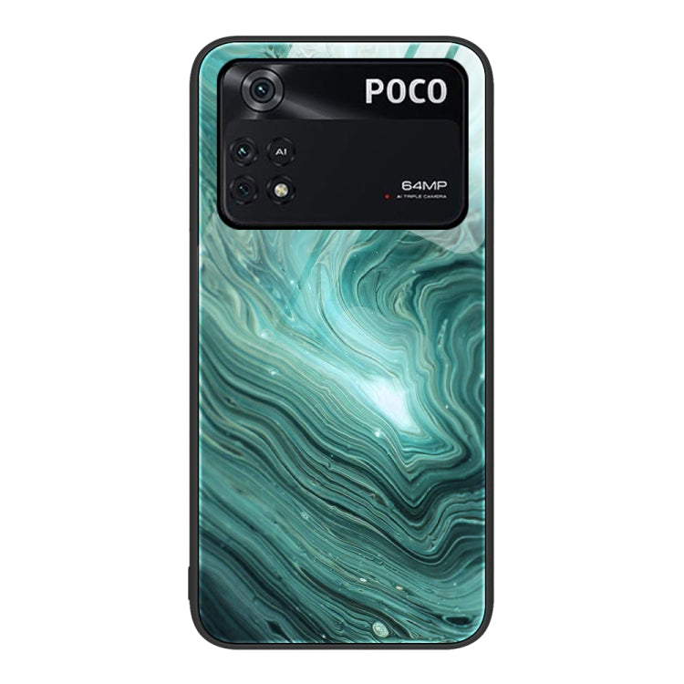 Custodia protettiva per telefono in vetro con motivo in marmo, For Xiaomi 12 Pro, For Xiaomi Poco M4 Pro 5G, For Xiaomi Poco M4 Pro