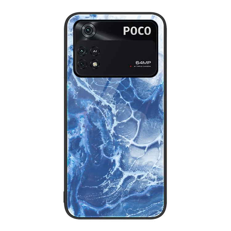 Custodia protettiva per telefono in vetro con motivo in marmo, For Xiaomi 12 Pro, For Xiaomi Poco M4 Pro 5G, For Xiaomi Poco M4 Pro