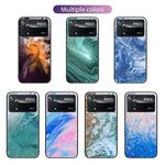 Custodia protettiva per telefono in vetro con motivo in marmo, For Xiaomi Poco X4 Pro 5G