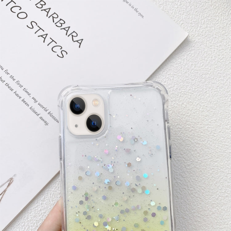 Custodia epossidica glitter sfumata con cordino, For iPhone 14, For iPhone 14 Plus, For iPhone 14 Pro, For iPhone 14 Pro Max