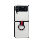 Custodia per telefono in PU con texture coccodrillo con anello, For Samsung Galaxy Z Flip4