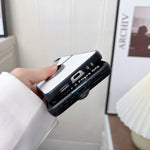 Custodia per telefono in PU con texture coccodrillo con anello, For Samsung Galaxy Z Flip4