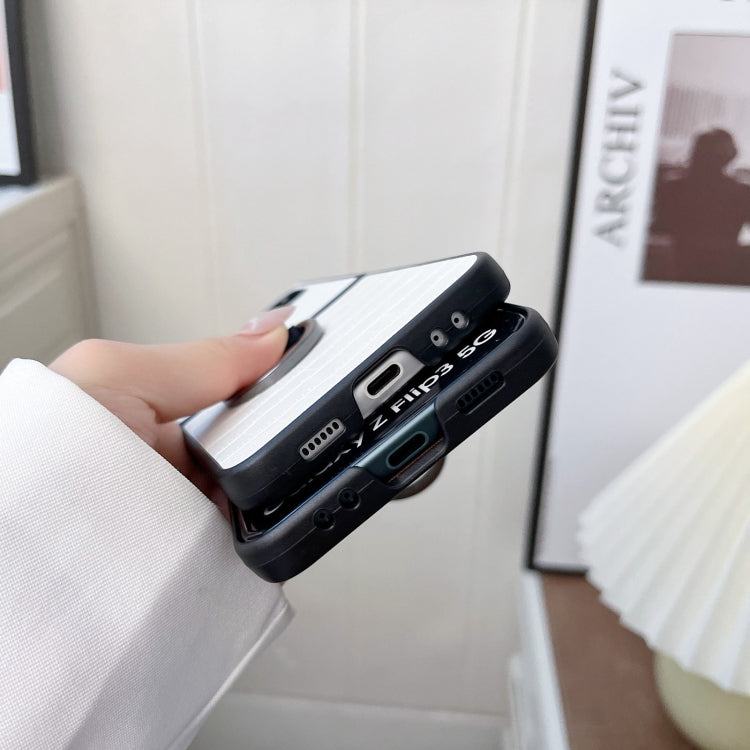 Custodia per telefono in PU con texture coccodrillo con anello, For Samsung Galaxy Z Flip4