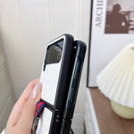 Custodia per telefono in PU con texture coccodrillo con anello, For Samsung Galaxy Z Flip4