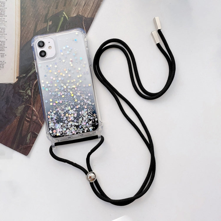 Custodia epossidica glitter sfumata con cordino, For iPhone 14, For iPhone 14 Plus, For iPhone 14 Pro, For iPhone 14 Pro Max