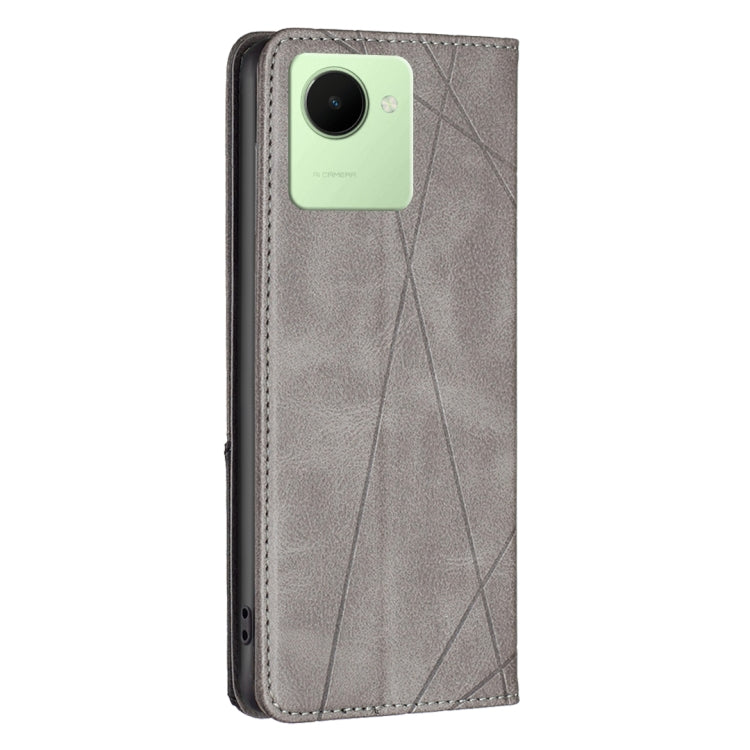 Custodia per telefono in pelle magnetica invisibile prismatica, For Realme C30