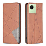 Custodia per telefono in pelle magnetica invisibile prismatica, For Realme C30