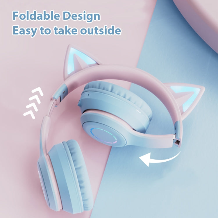 BT029C Cuffie Bluetooth wireless Cat Ear a doppia modalità RGB