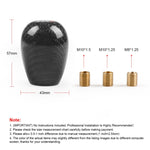 Testa del pomello del cambio del cambio in fibra di carbonio a 6 velocità modificata per auto, Carbon Fiber Gear Stick Shift Knob Head