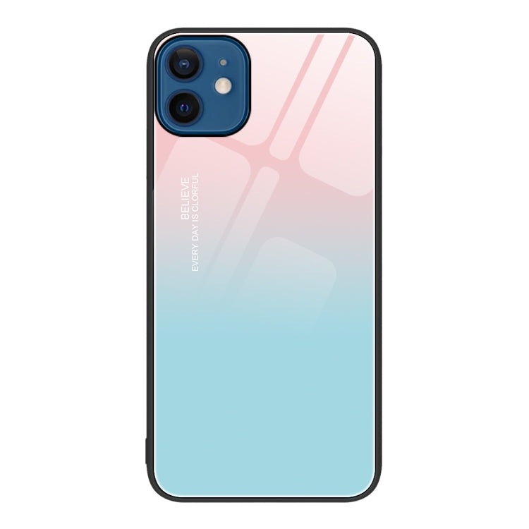 Custodia per telefono in vetro verniciato colorato, For iPhone 12 / 12 Pro