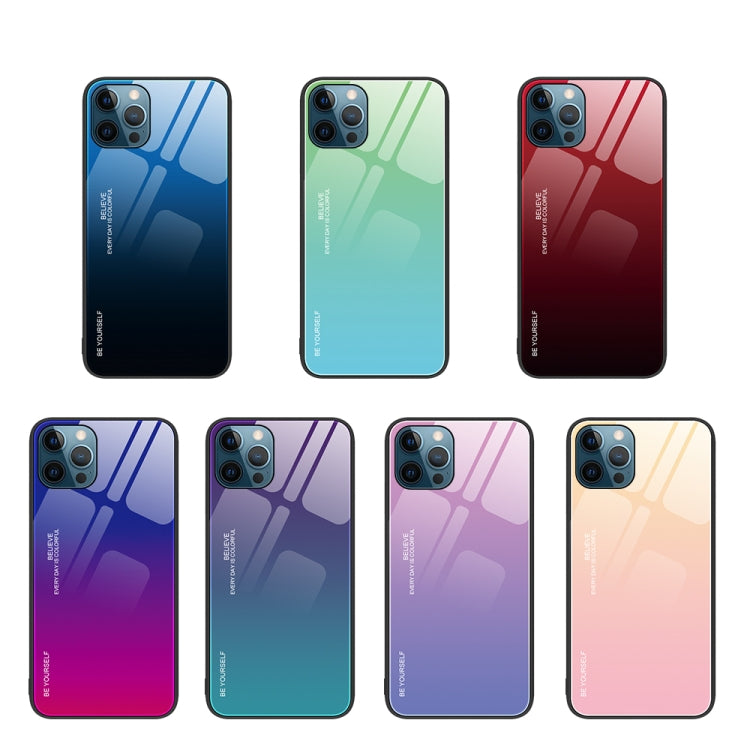 Custodia in vetro a colori sfumati, For iPhone 12 Pro Max, For iPhone 12, For iPhone 13 Pro Max