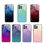 Custodia in vetro a colori sfumati, For iPhone 13 Pro, For iPhone 13, For iPhone 14 Plus