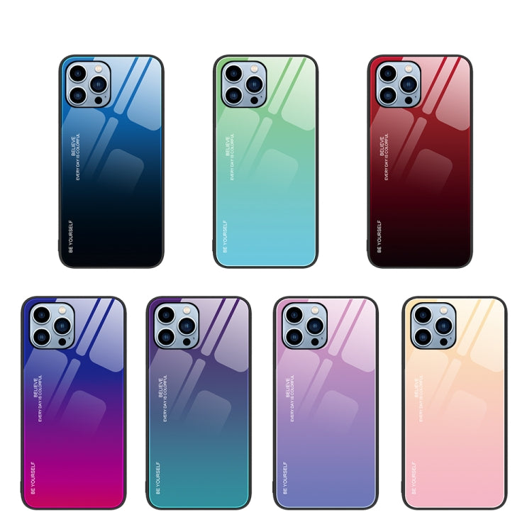 Custodia in vetro a colori sfumati, For iPhone 14 Pro Max, For iPhone 14 Pro, For iPhone 14