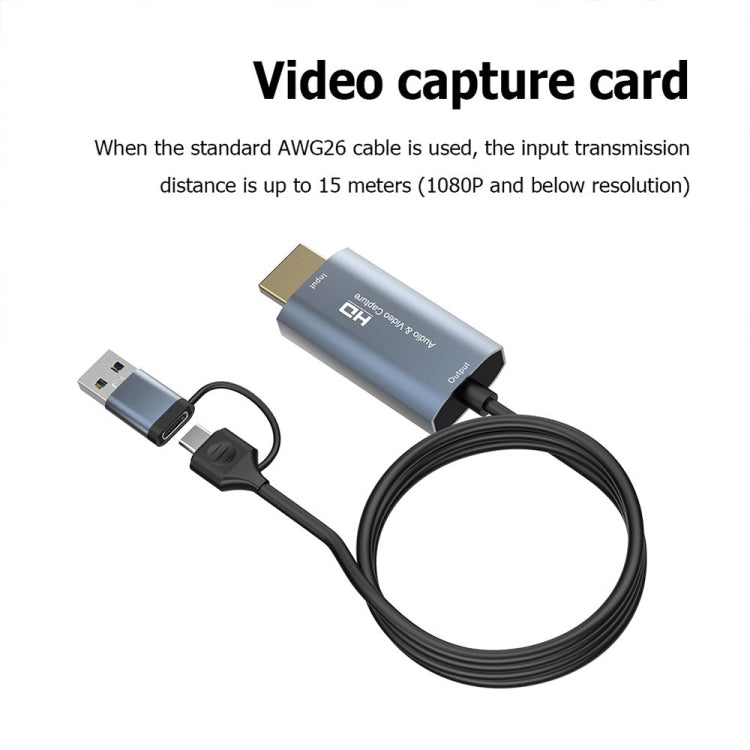 Z36 HD Video Capture Card HDMI/M to USB Type-C/M, Length: 2m, Z36