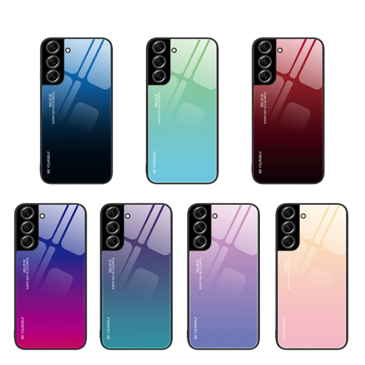 Custodia in vetro a colori sfumati, For Samsung Galaxy S22+ 5G