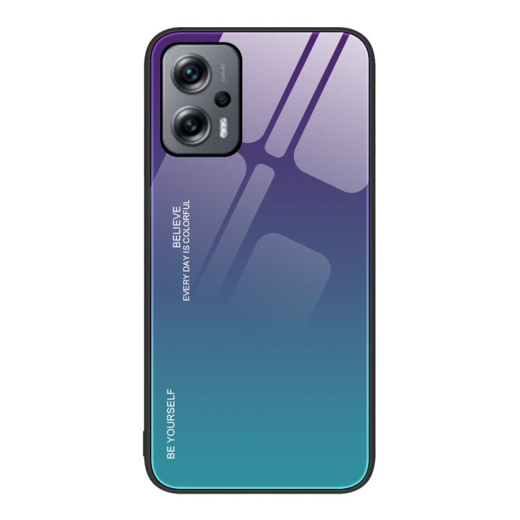 Custodia in vetro a colori sfumati, For Xiaomi Redmi Note 11E, For Xiaomi Redmi Note 11T Pro, For Xiaomi Poco X4 Pro 5G