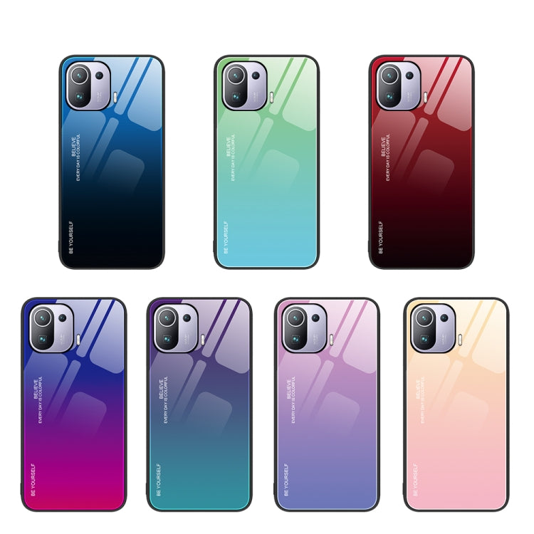 Custodia in vetro a colori sfumati, For Xiaomi Mi 11 Pro, For Xiaomi Mi 11 Ultra, For Xiaomi 12 Pro