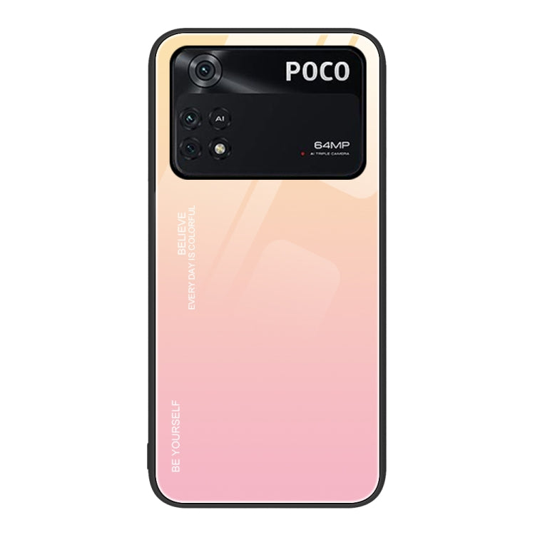 Custodia in vetro a colori sfumati, For Xiaomi Poco M4 Pro 4G