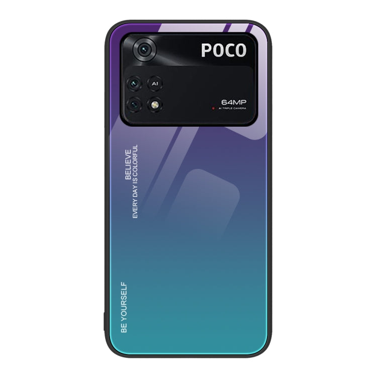 Custodia in vetro a colori sfumati, For Xiaomi Poco M4 Pro 4G