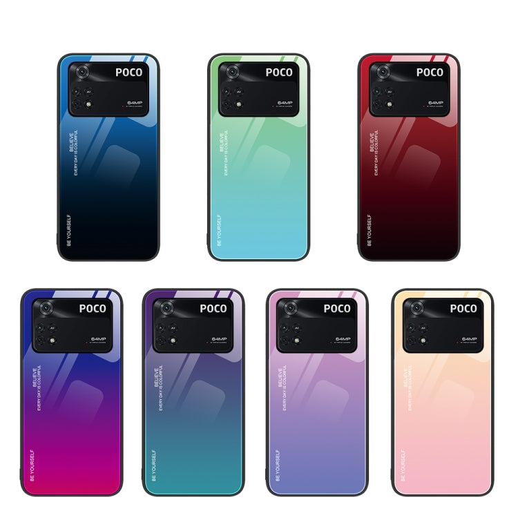 Custodia in vetro a colori sfumati, For Xiaomi Poco M4 Pro 4G